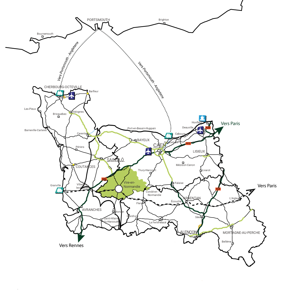 carte Normandie étendu du territoire de l'intercom